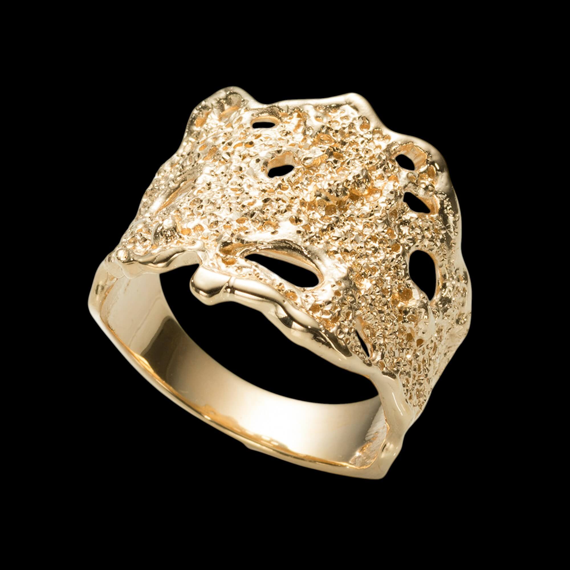 Slim Artistic Gold-Plated Ring