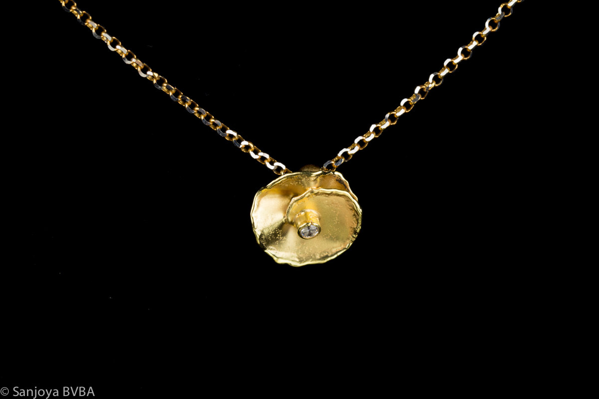 Gold plated necklace with flower