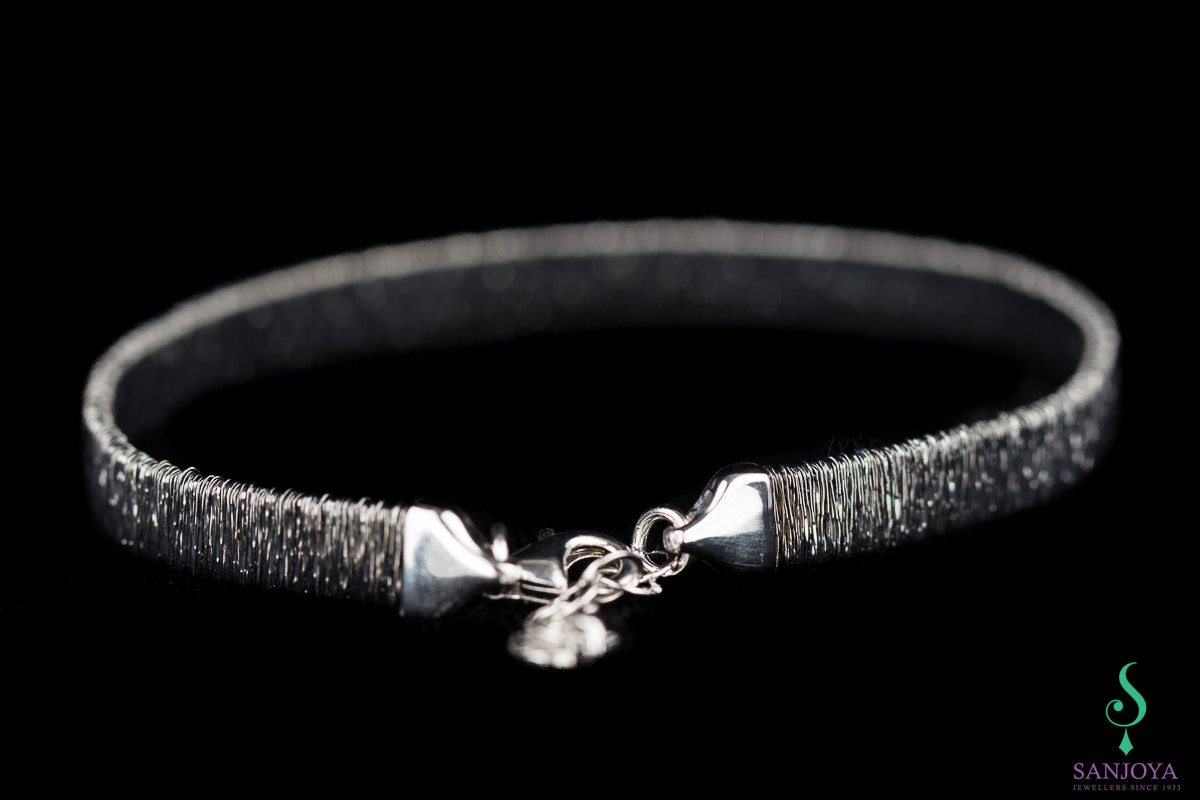 MS0317012 - Verfijnde grijze armband van sterling zilver, 6mm