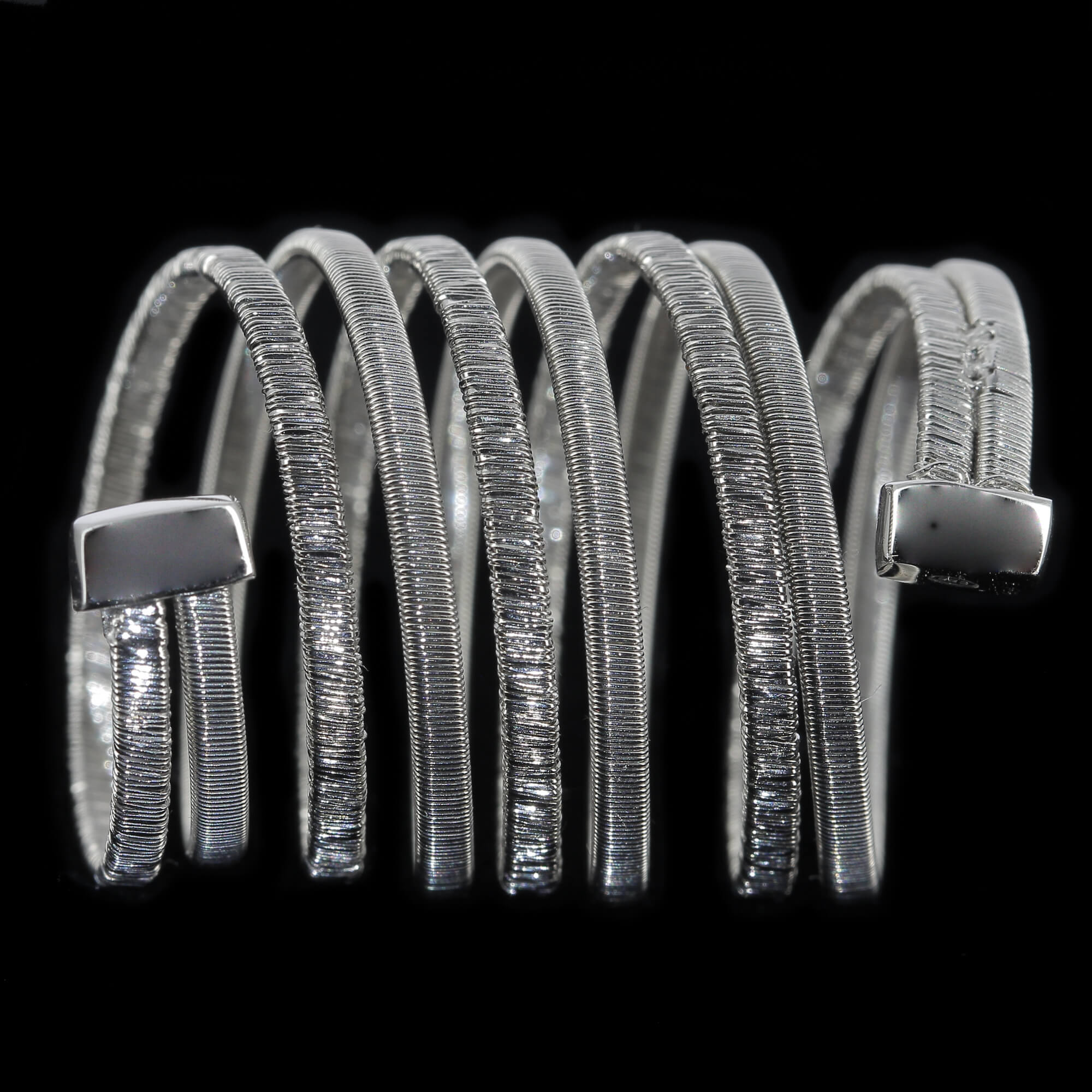 Silver and wide multi-strand ring