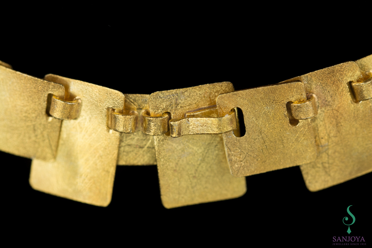 ORI1117006 - Verguld zilveren collier met vierkante gesloten schakeltjes