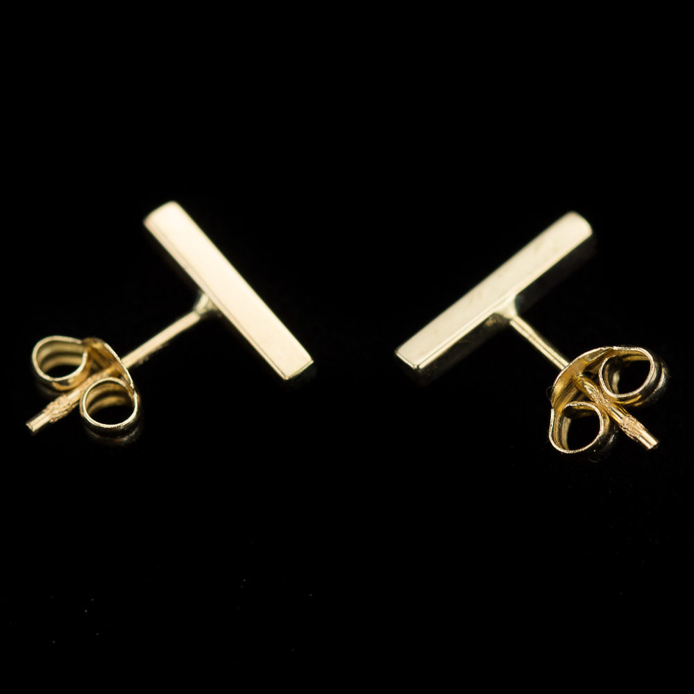 Gold bars earrings, 18 kt