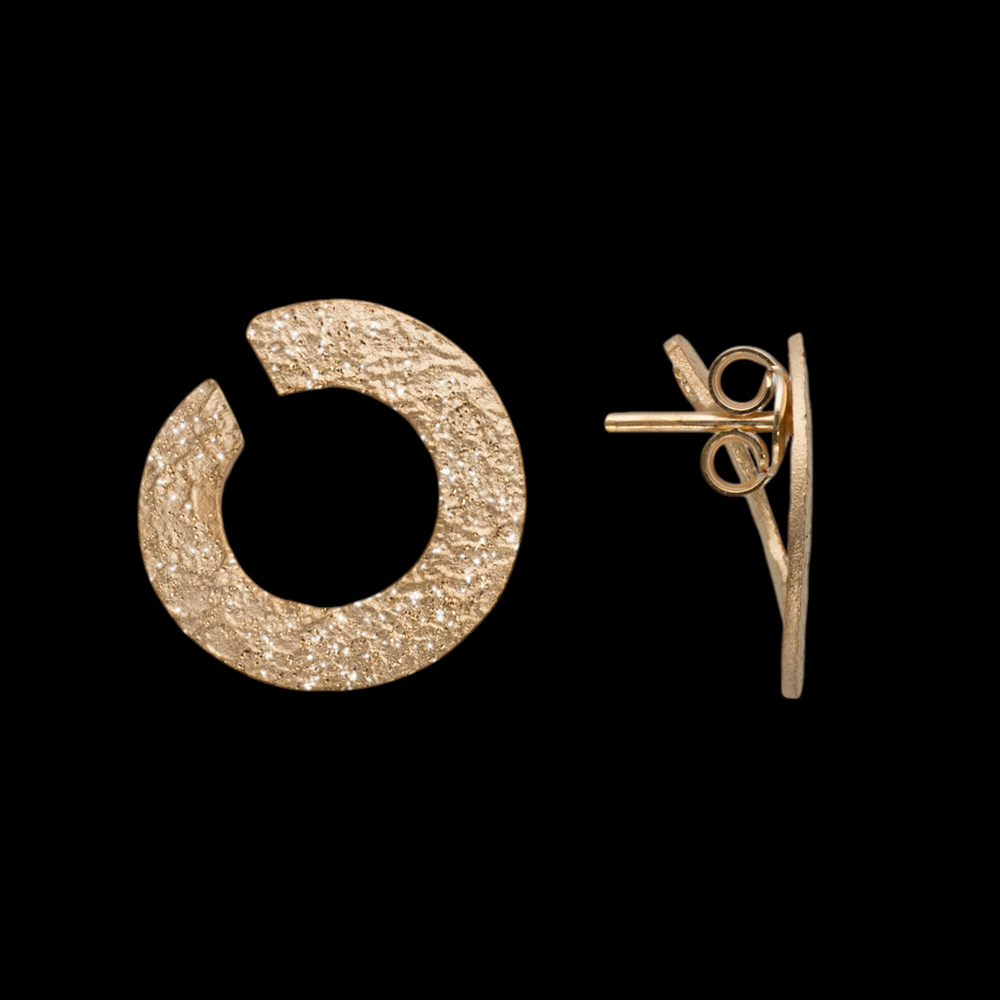 Vergulde halve cirkel oorbellen