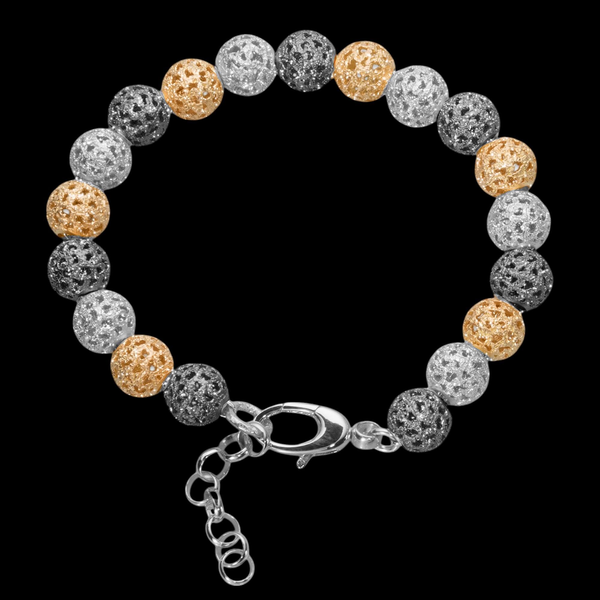 Driekleurige transparante armband met bolletjes