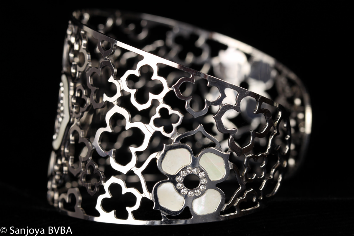 Wide open -edited Italian slave bracelet from Zilver, Pare