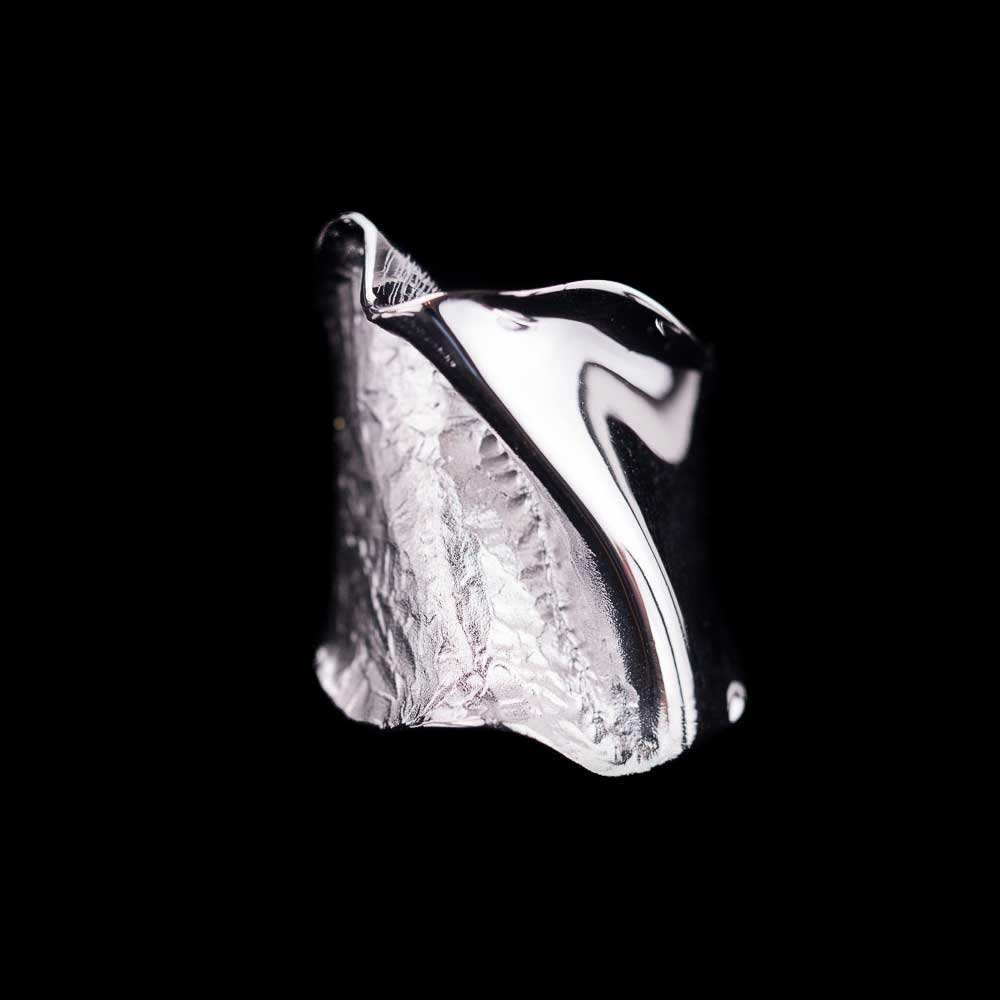 PRE1118014.54 - Chique zilveren ring, mat en gepolijst/ smallere versie