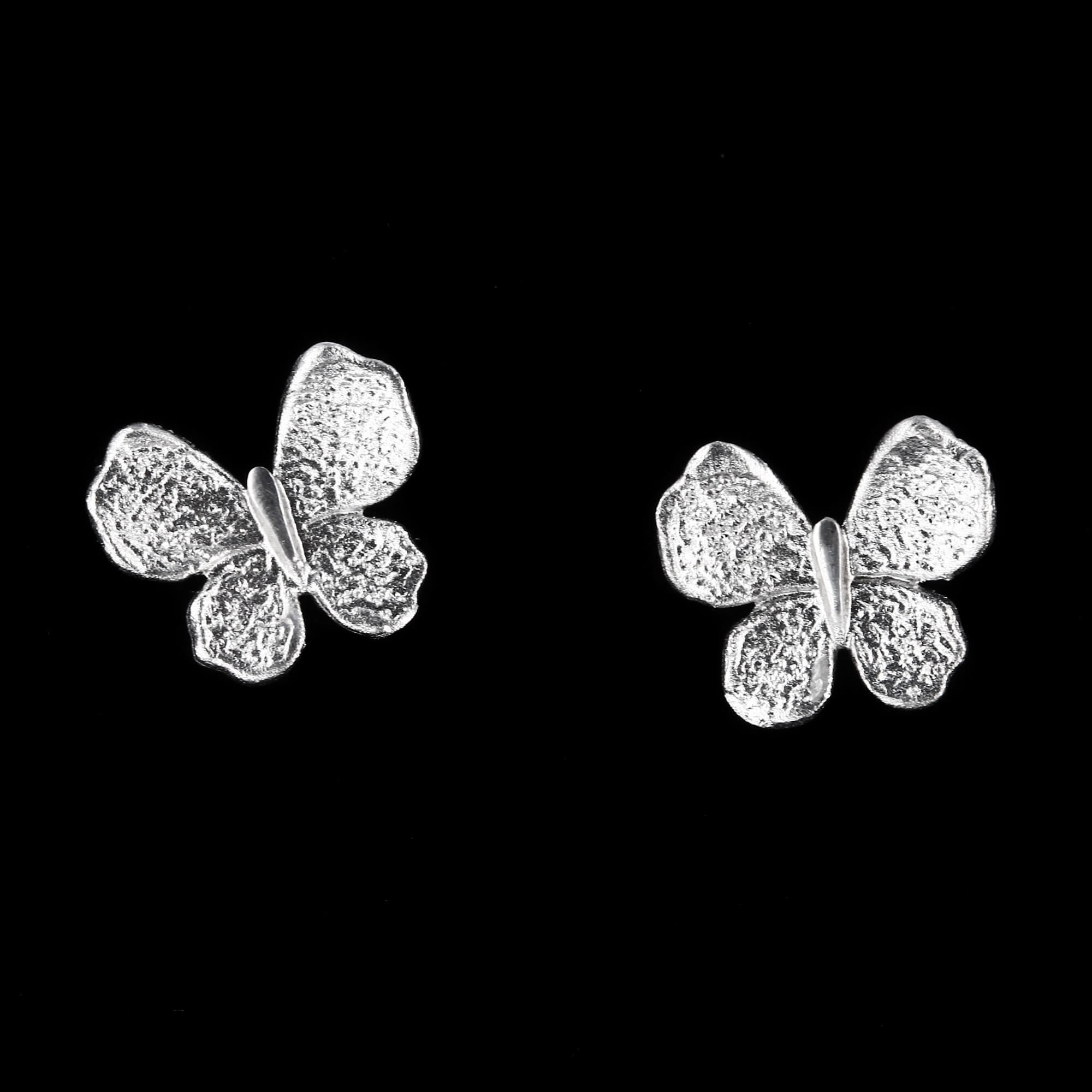 Silver mini butterfly earrings