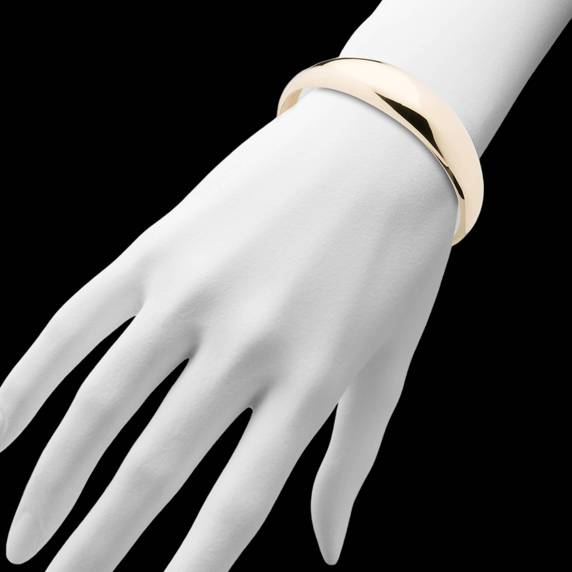 Gold-plated and polished silver bangle