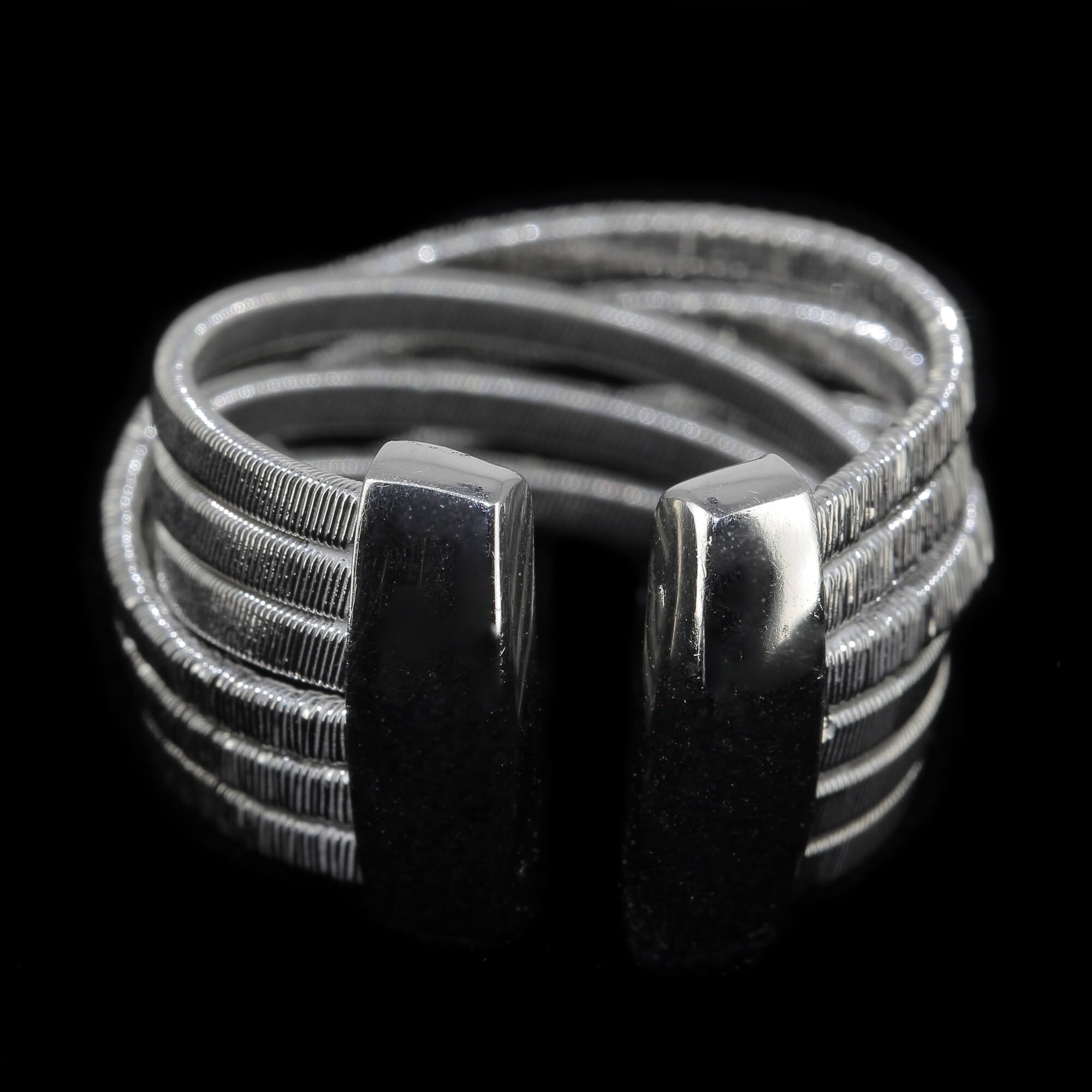 Silver multiple open ring