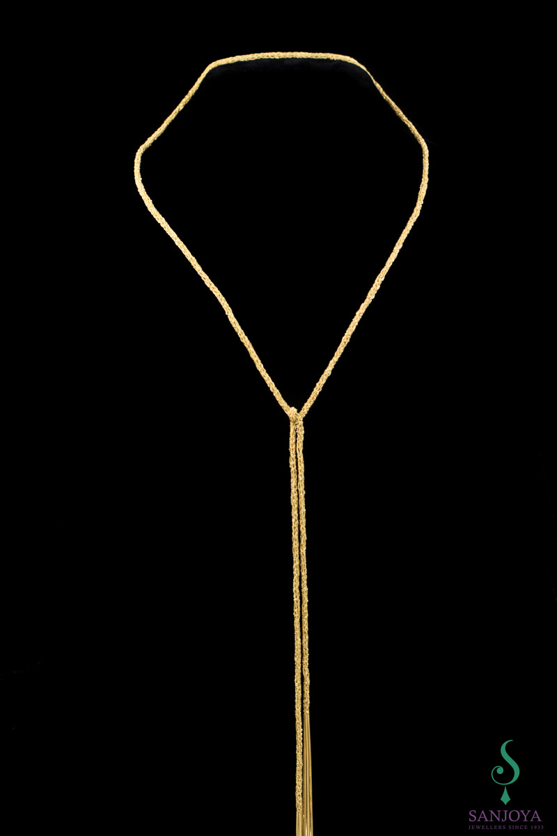 Thin gold plated scarf chain