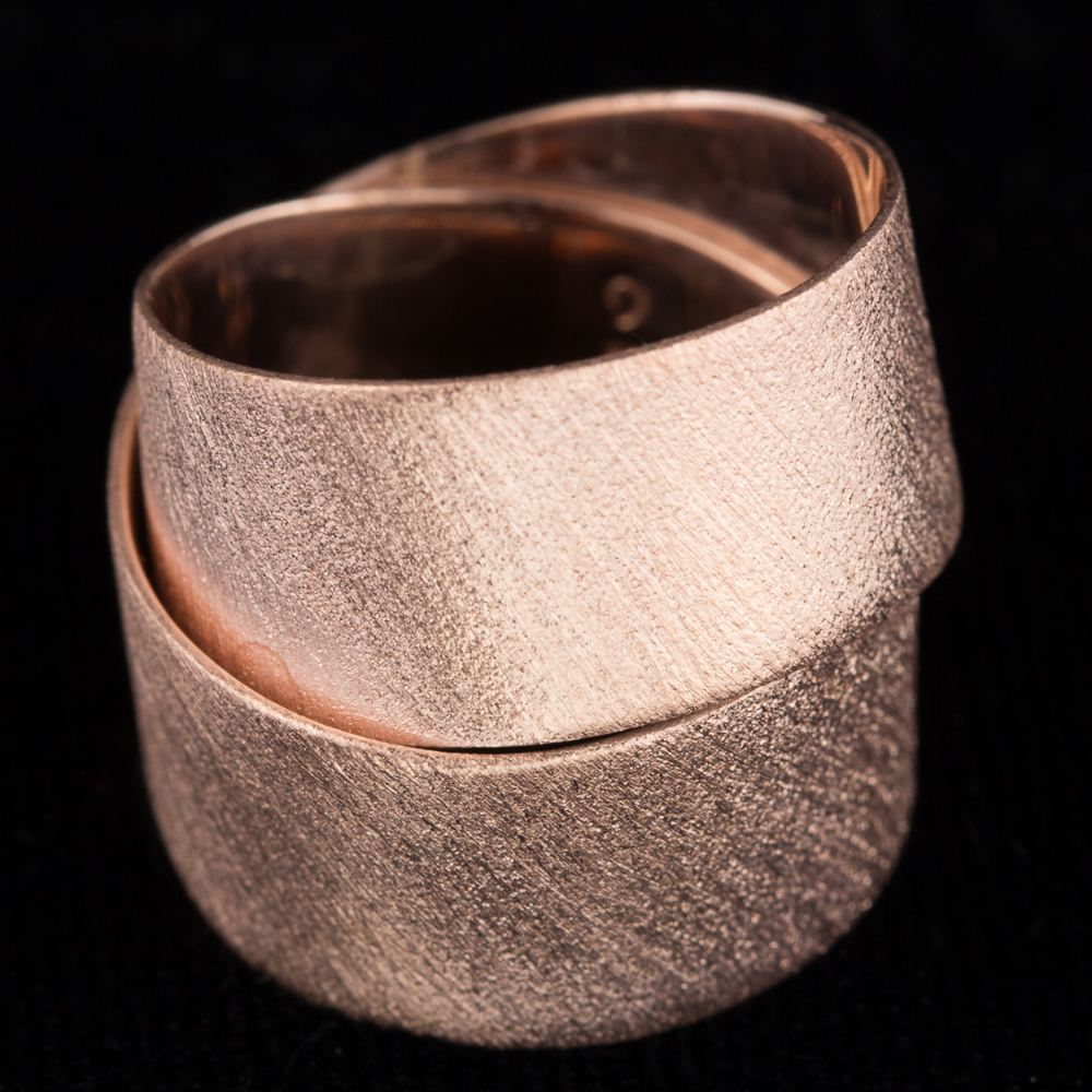 OX0214002 - Rosé strakke ring met 2 rijen