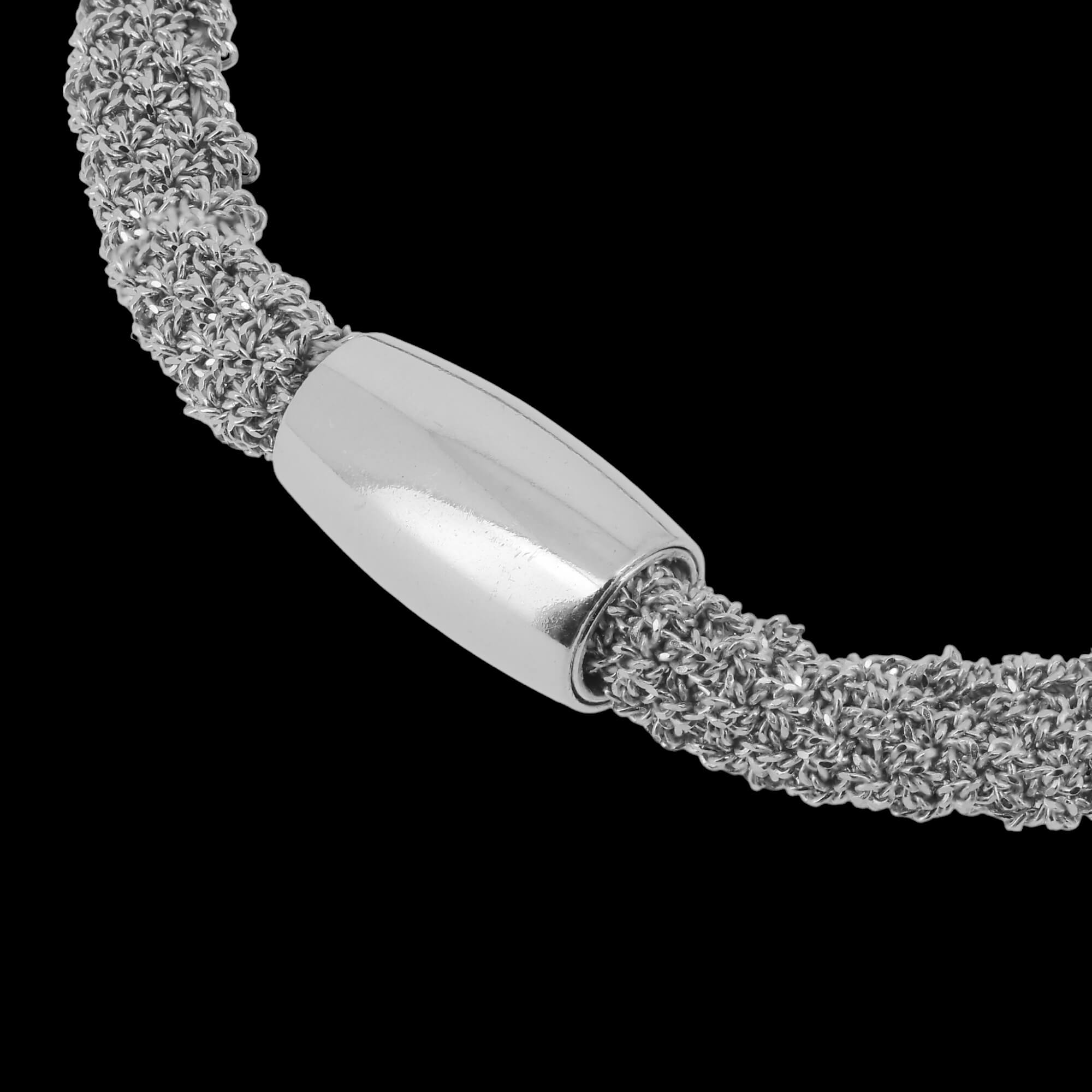 Narrow silver interwoven bracelet / heavier