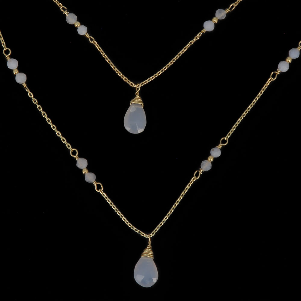 Gold-plated pearl necklace with