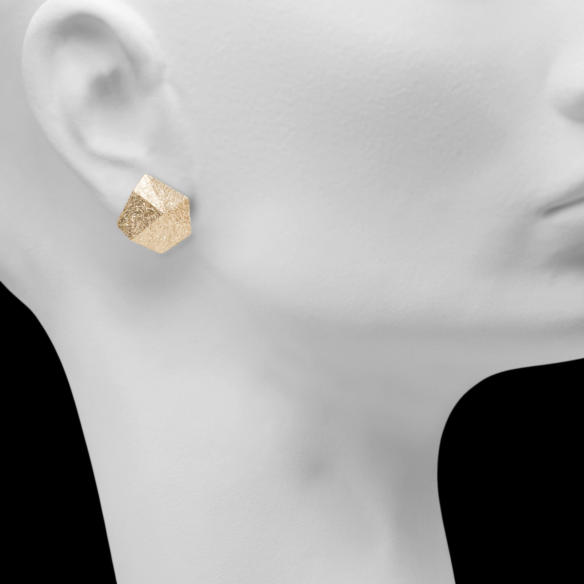 Gold-Plated Earrings with an Abstract Stone Look