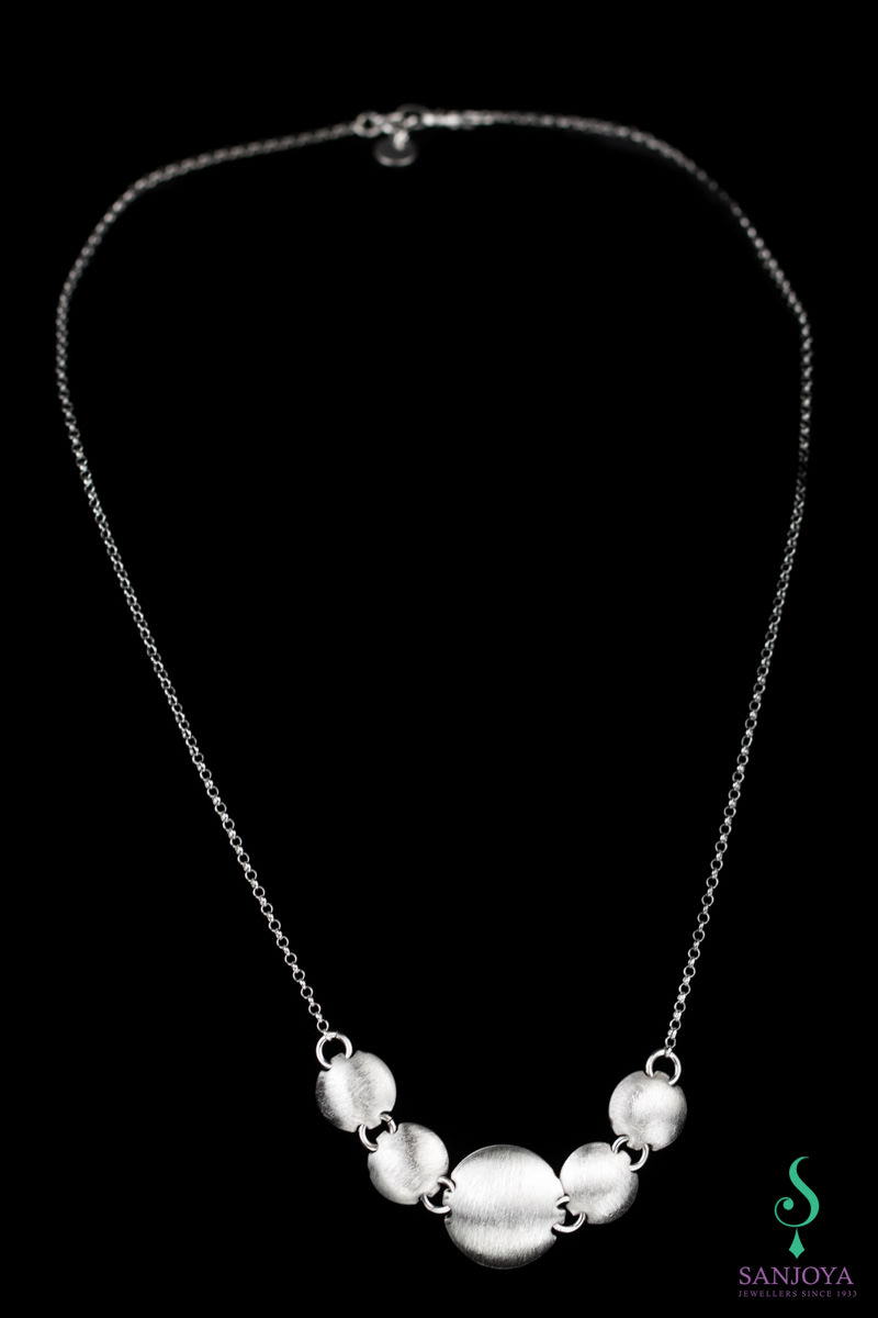 Silver necklace with spheres