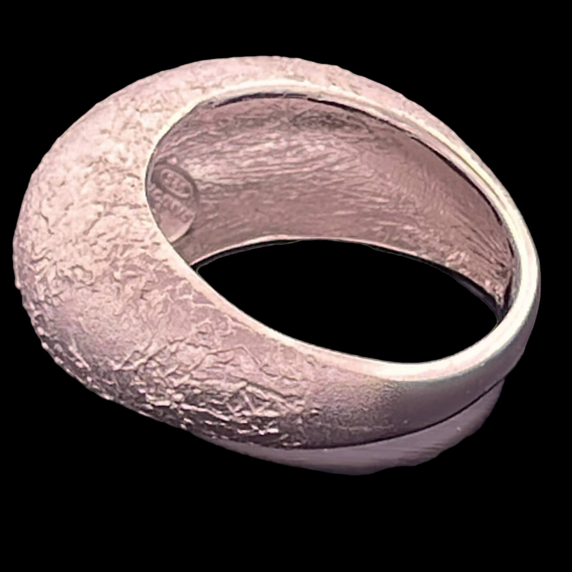 Worked silver and matte ring