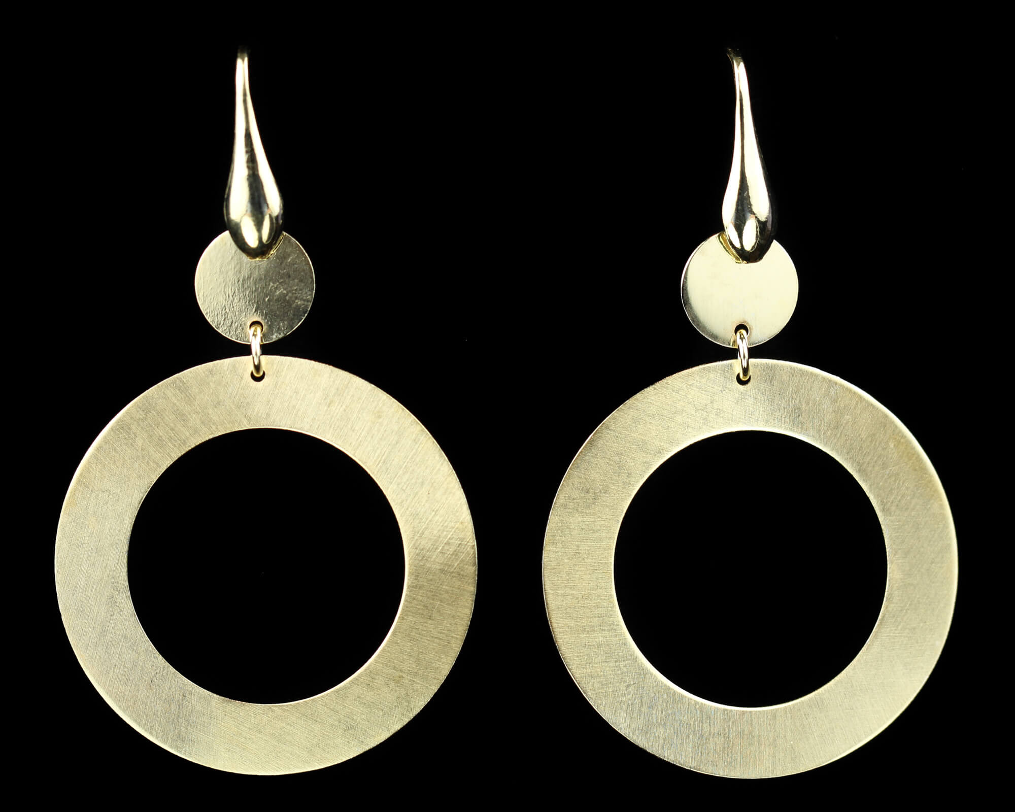 Plated earrings. pendant and roundish