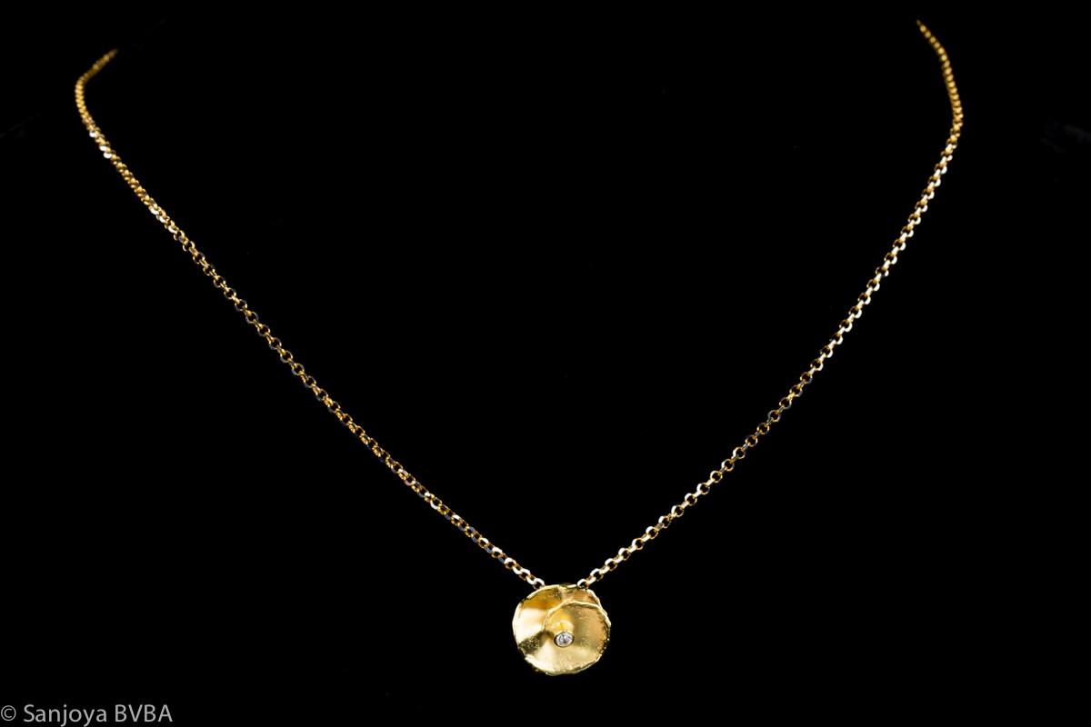 Gold plated necklace with flower