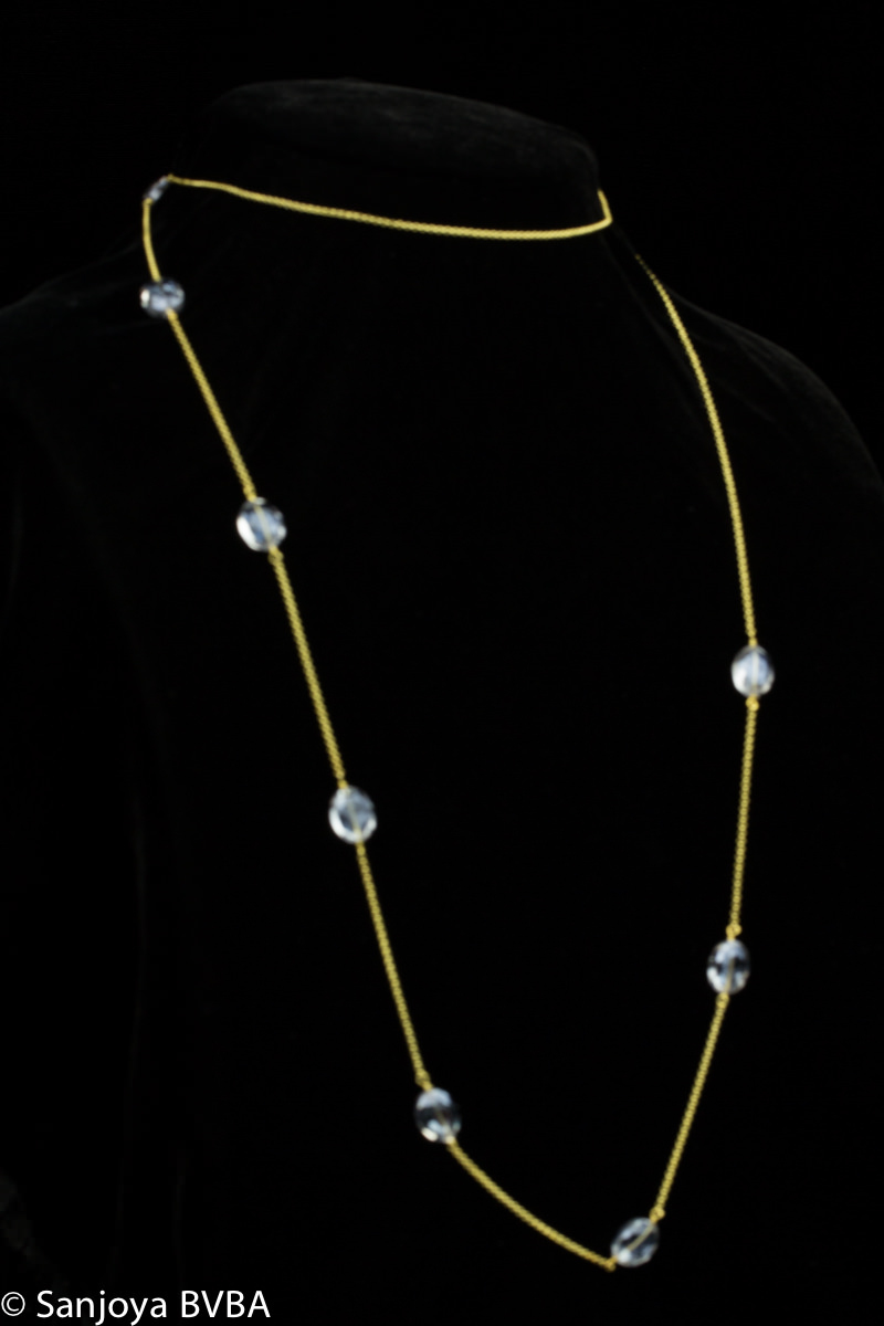 Plated necklace with purple color stones